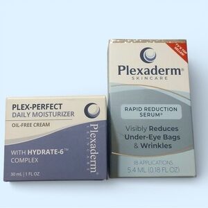 NEW Plexaderm Rapid Reduction Serum Plex-Perfect Daily Moisturizer Oil-free